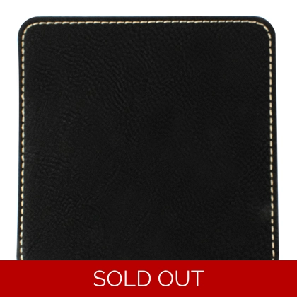 Coaster - Laserable Leatherette (Square) - Black/Gold Coaster - Laserable Leatherette (Square) - Black/Gold